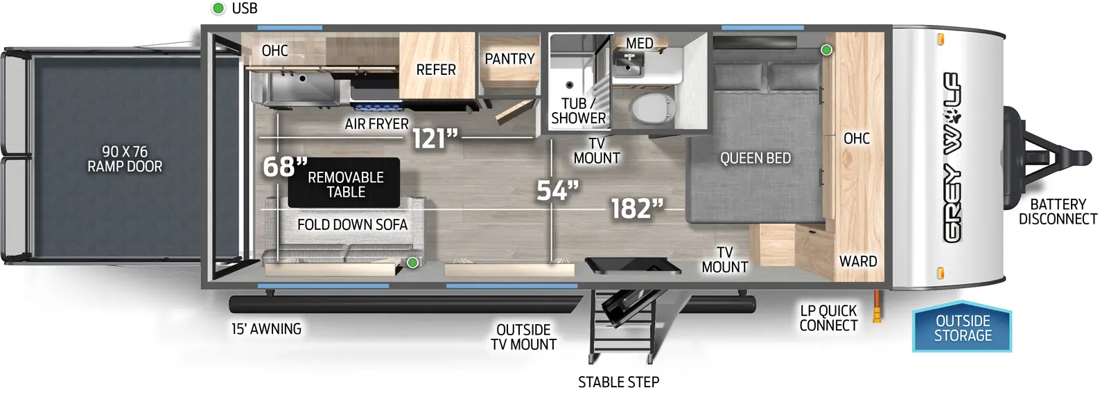 Model diagram Forest River Cherokee Black Label 18RRBL