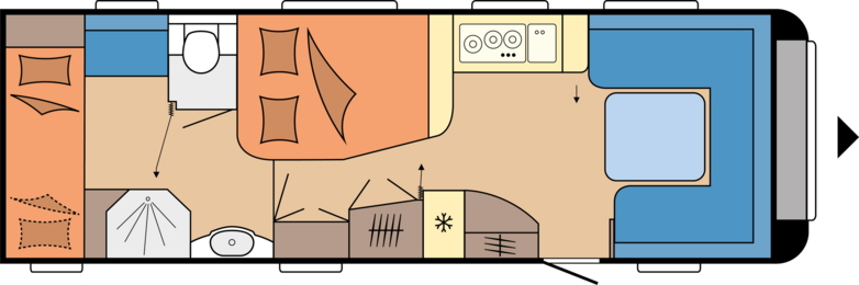 Model diagram Hobby Prestige 720 KWFU