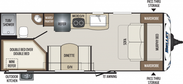 Model diagram Keystone Bullet Crossfire, 2200BH