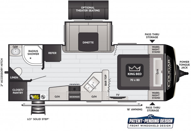 Model diagram Keystone Cougar Half-Ton, 22RBS