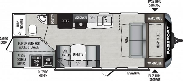 Model diagram Keystone Passport, 239ML SL