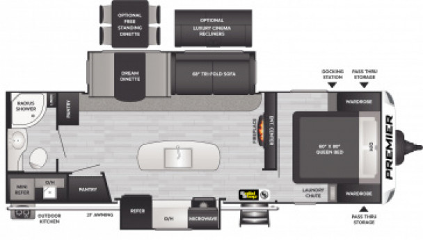 Model diagram Keystone Premier, 26RBPR