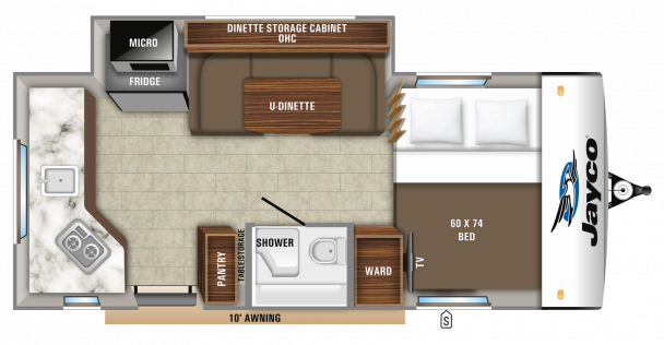 Model diagram Jayco Hummingbird, 17RK