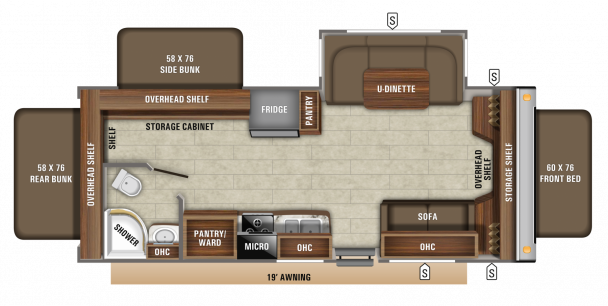 Model diagram Jayco Jay Feather, X23E