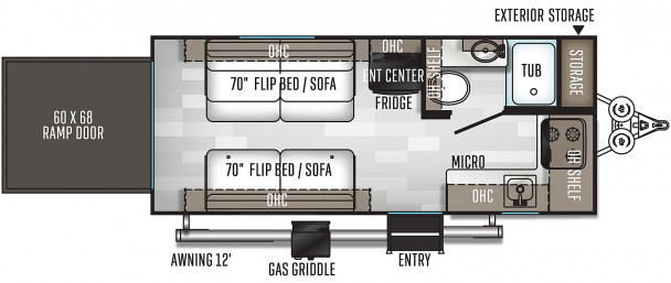 Model diagram Forest River Rockwood Geo Pro, G19FBTH