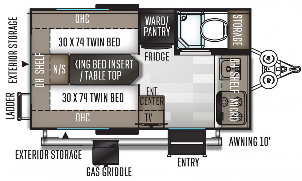 Model diagram Forest River Rockwood Geo Pro, G15TB
