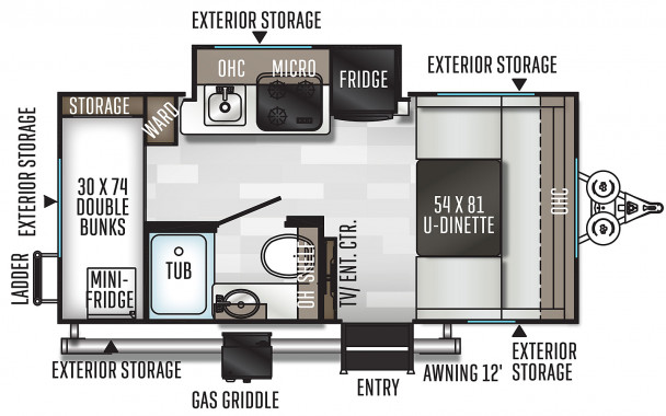 Model diagram Forest River Rockwood Geo Pro, G16BH