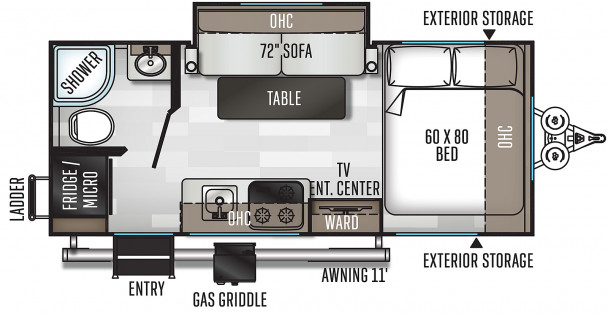 Model diagram Forest River Rockwood Geo Pro, G19FBS