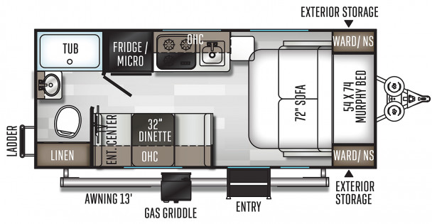 Model diagram Forest River Rockwood Geo Pro, G19FD