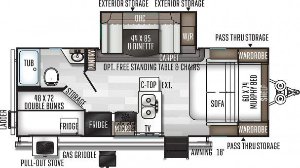 Model diagram Forest River Rockwood Mini Lite, 2509S