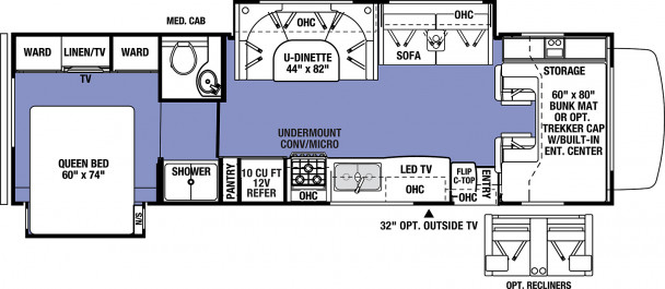 Model diagram Forest River Sunseeker Classic, 3010DS