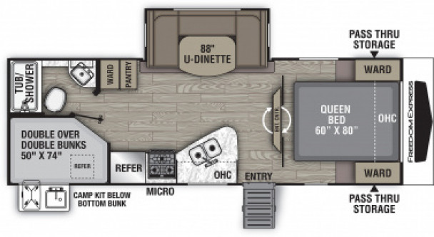 Model diagram Coachmen Freedom Express Ultra Lite, 257BHS