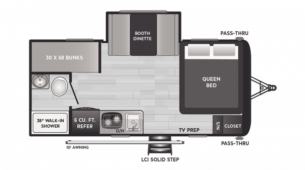 Model diagram Keystone Hideout, 176BH