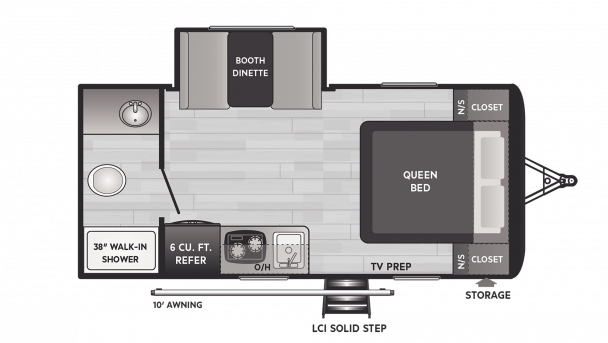 Model diagram Keystone Hideout, 179RB