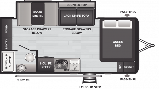 Model diagram Keystone Hideout, 186SS