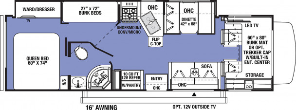 Model diagram Forest River Sunseeker Classic, 3270S