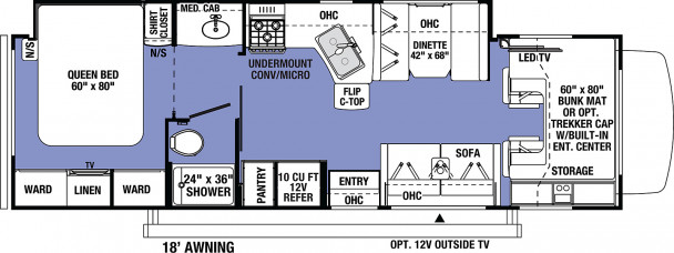 Model diagram Forest River Sunseeker Classic, 3050S