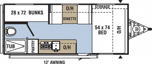 Model diagram Coachmen Clipper Ultra-Lite, 17CBH