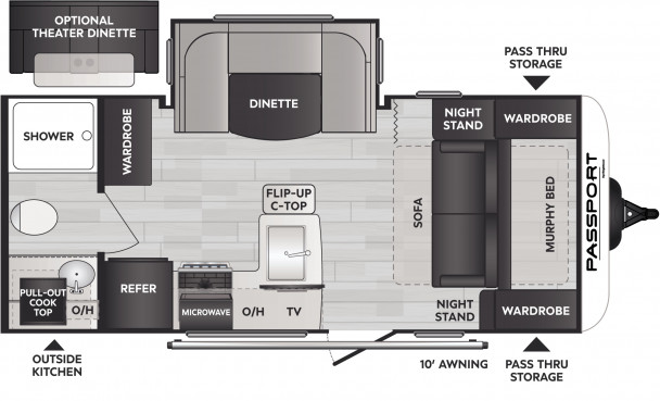 Model diagram Keystone Passport, 189RB SL