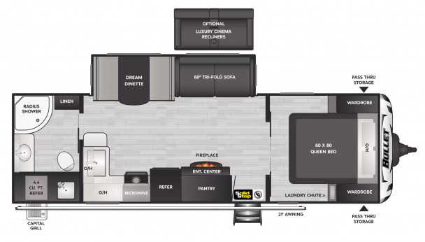 Model diagram Keystone Bullet, 260RBS