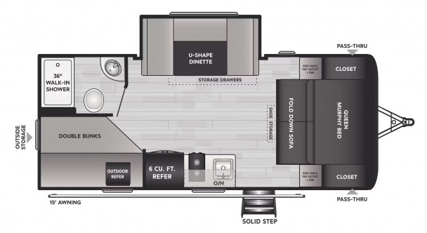 Model diagram Keystone Hideout, 181BH