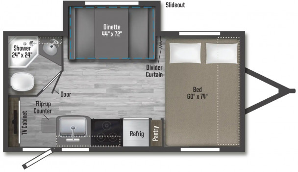 Model diagram Winnebago Micro Minnie, 1808FBS