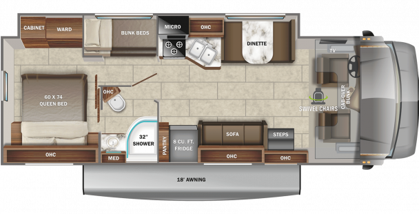 Model diagram Jayco Redhawk, 31F