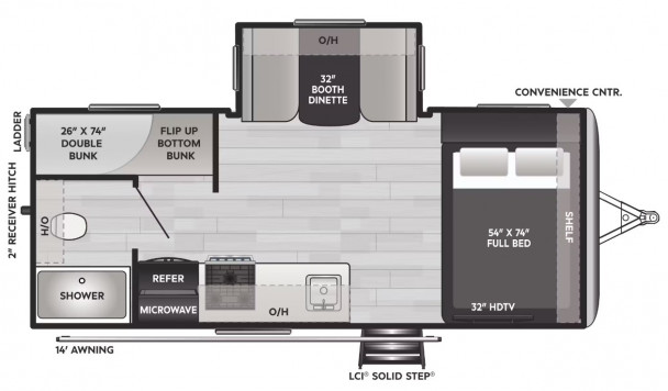 Model diagram Keystone Outback OBX, 18BHS