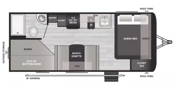 Model diagram Keystone Hideout, 201BH