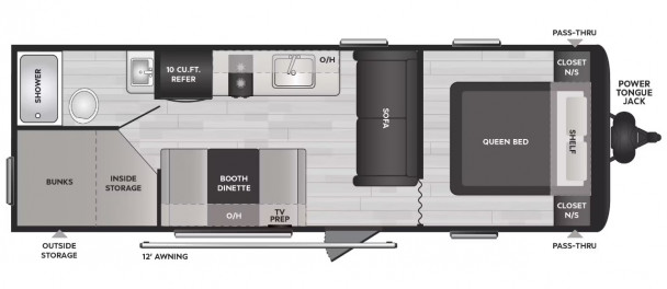 Model diagram Keystone Hideout, 240BH