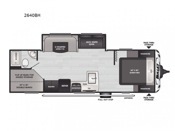 Model diagram Keystone Bullet, 2640BH